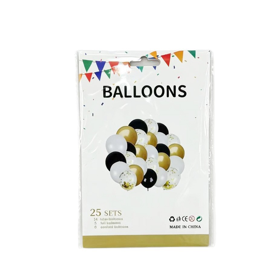 Set de globos set de 25 piezas globos de látex tres colores globos de lentejuelas fiesta de cumpleaños set de globos decoración fiesta Item Picture
