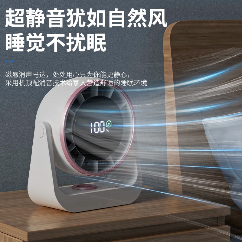 New cross-border high-speed circulating fan, home 100-speed charging, silent desktop turbine small fan, wall-mounted desktop small power Application Scenario