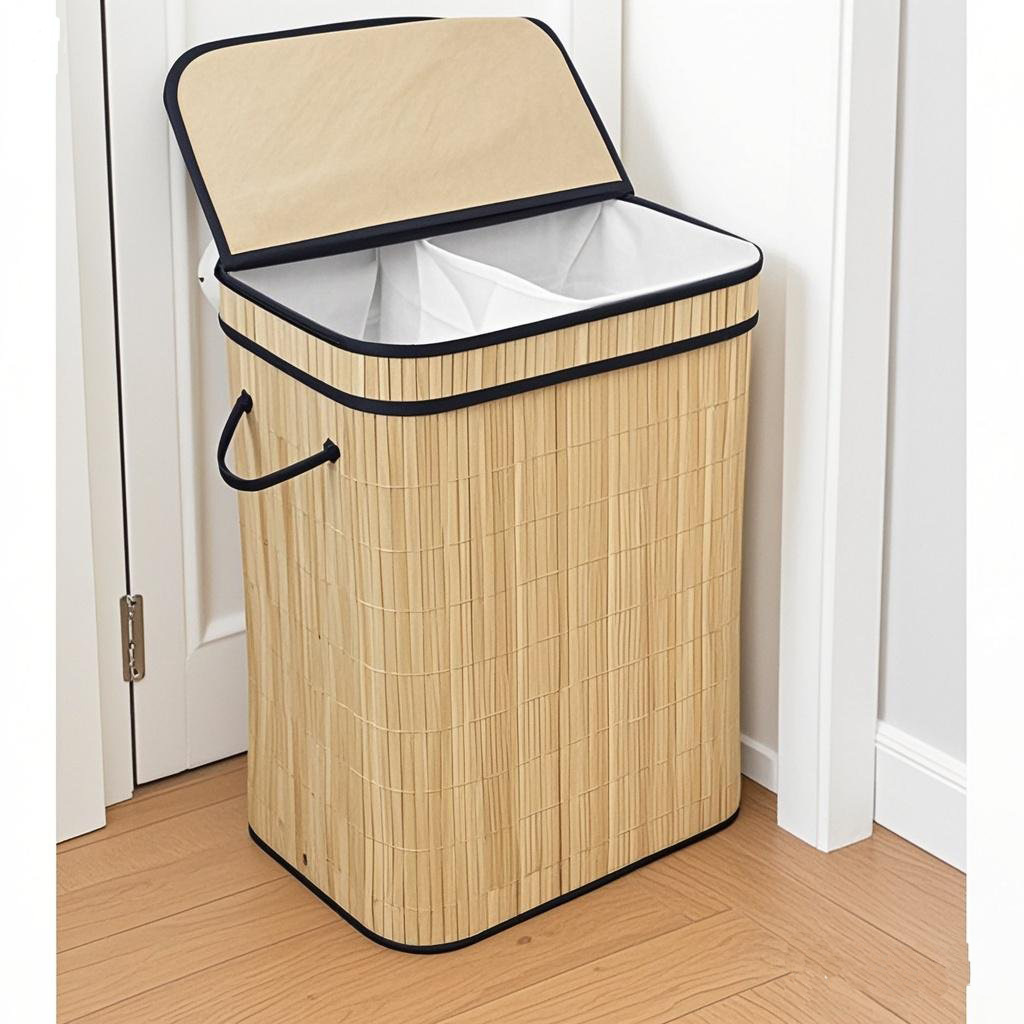سلة الملابس المتسخة والمصادر الخارجية لصانع سلة الغسيل في الخيزران Specification image