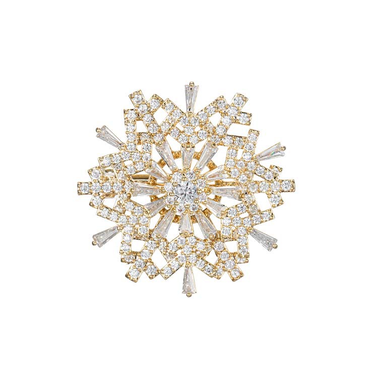 Rotating snowflake brooch, high-end fashion, versatile brooch, high-end suit coat brooch, accessory brooch, women V-neck, Japanese and Korean Item Picture