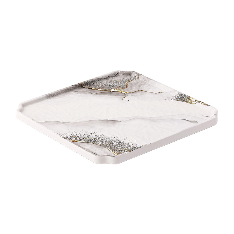 Customized melamine creative Golden sand cloud tray Rectangular storage plate, commercial buffet hotel dessert display plate Application Scenario