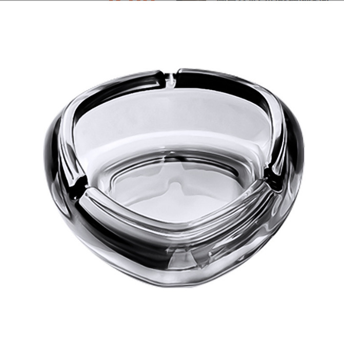 Modern and simple crystal glass windproof fly ash ashtray for merchants to use in living rooms, offices, Nordic hotels and restaurants Item Picture