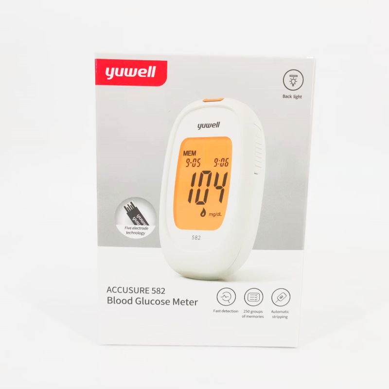 Cross-border exclusive Yuyue 582 blood glucose meter, blood glucose test paper, home high-precision, no-code adjustment, fully automatic blood glucose meter details Picture