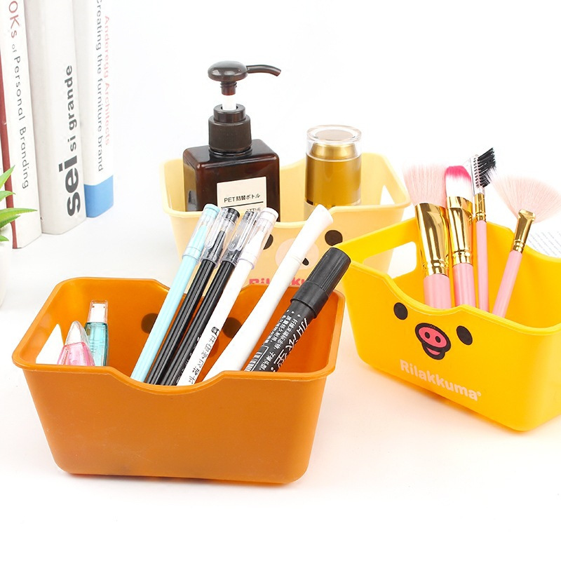 Cosmetics and jewelry storage box, cartoon sundries desktop storage box, cosmetics organization box, storage box, home girl full image