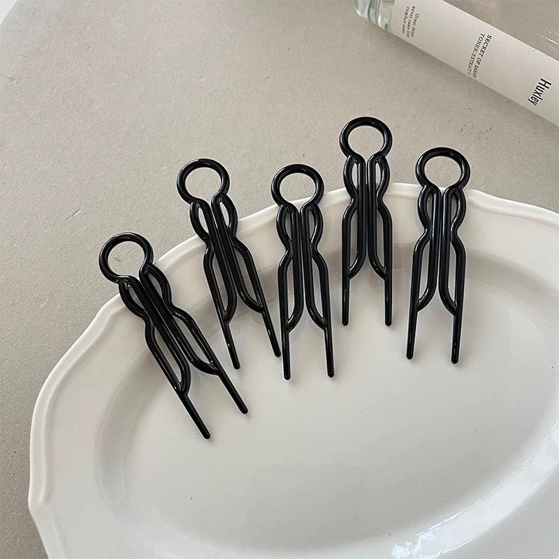 New cross-border small fish hairpin, U-shaped with a high-end feel, a niche bun hairstyle, a lazy person's updo hair accessory, hairpin, hairpin and headwear Specification drawing