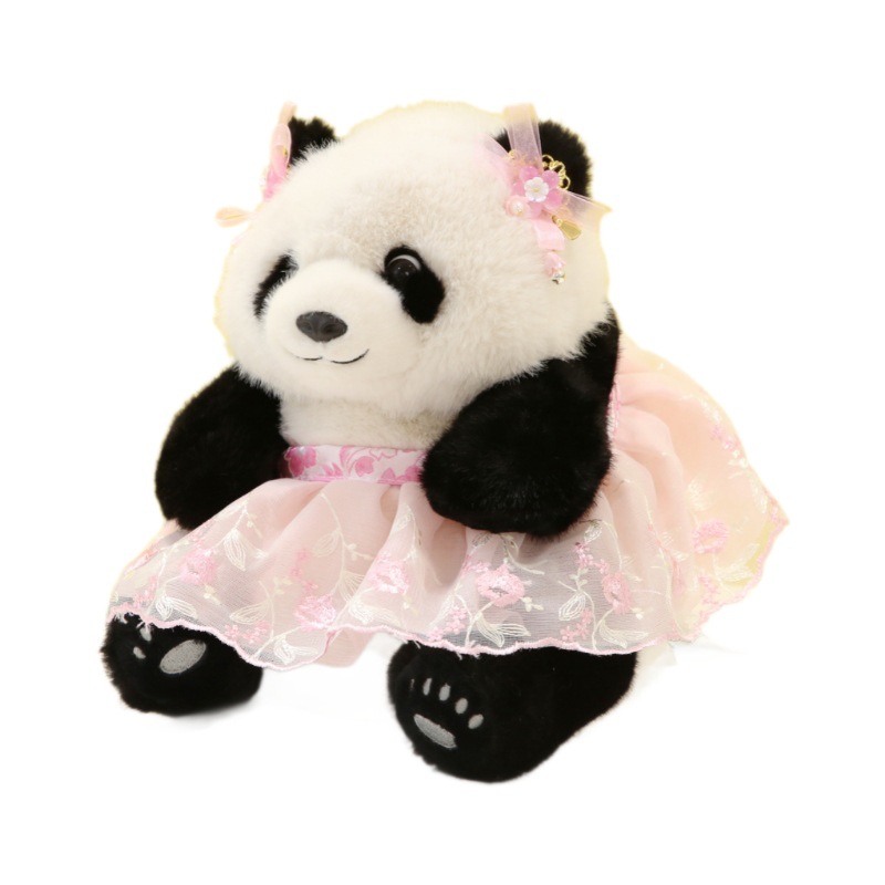25cm panda doll Princess Panda baby plush toy doll, realistic and cute, for your girlfriend as a holiday gift wholesale Item Picture