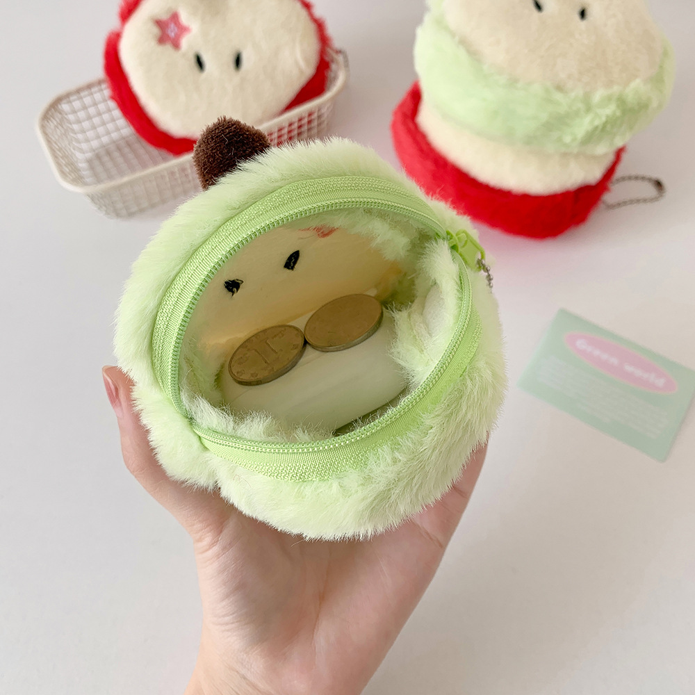 Cute Apple coin purse, creative cartoon plush pendant, mini bag, student earphone case, data cable storage small bag Application Scenario