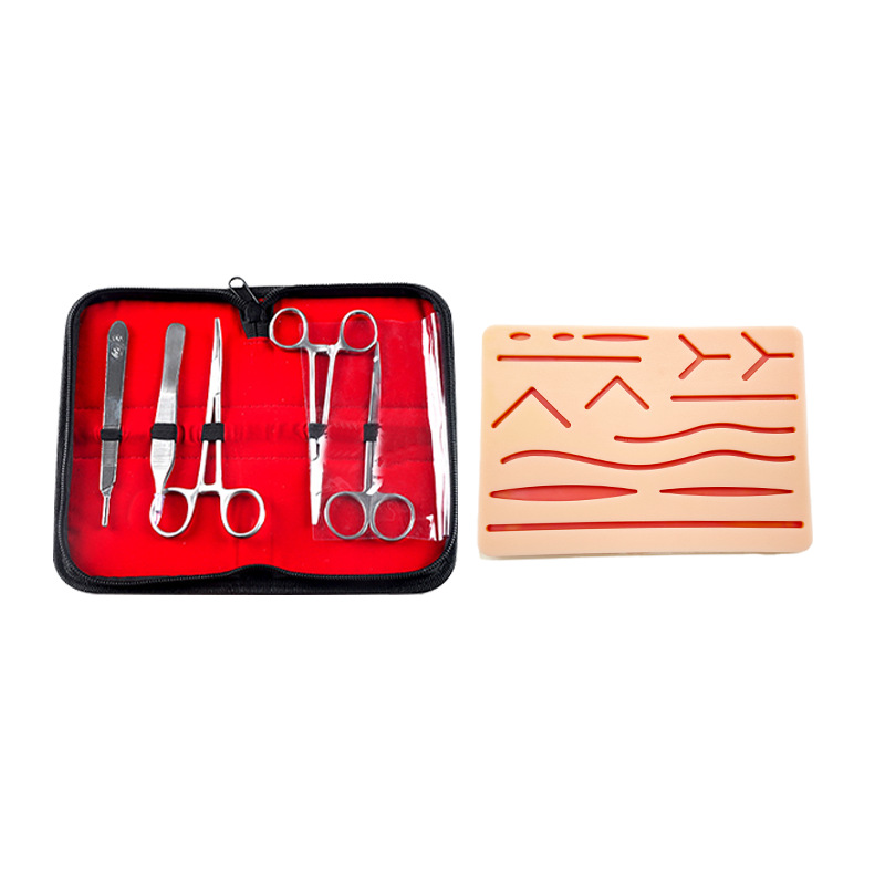Surgical practice, surgical suture instrument package, silicone suture module, wound skin suture practice pad, medical experimental model Application Scenario