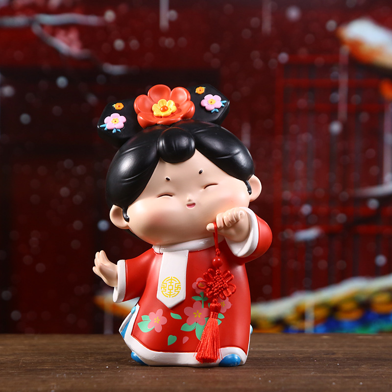 糖格格大号摆件中式古韵唐氏桌面摆件可爱萌趣树脂工艺品批发