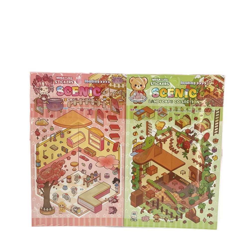 New 3D miniature scene stickers, children's handmade landscape stickers, creative planner stickers, stress-relieving stickers (English version) Item Picture
