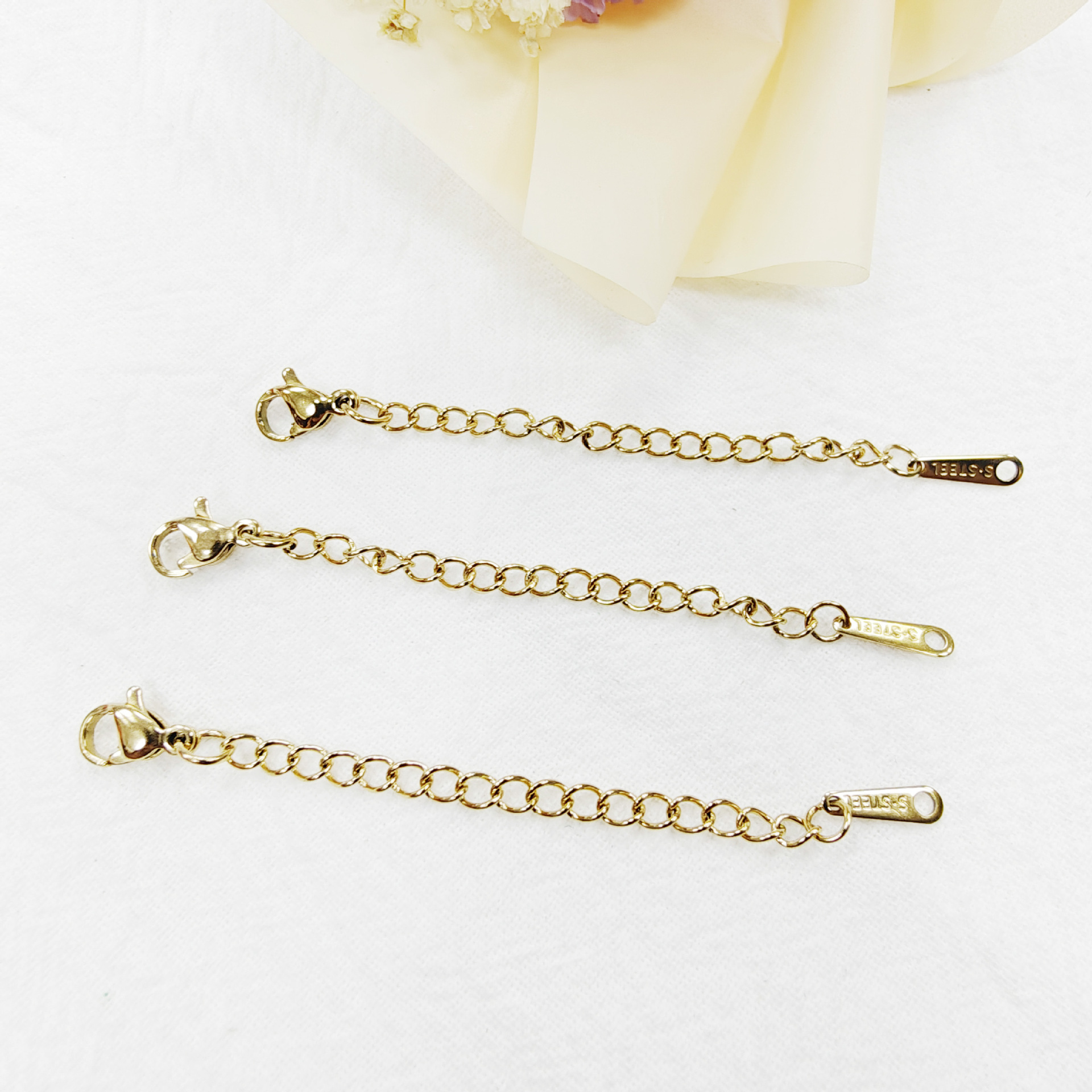 Hot-selling 7cm stainless steel extended tail chain, long strip tag, DIY jewelry accessory, extended tail chain wholesale necklace