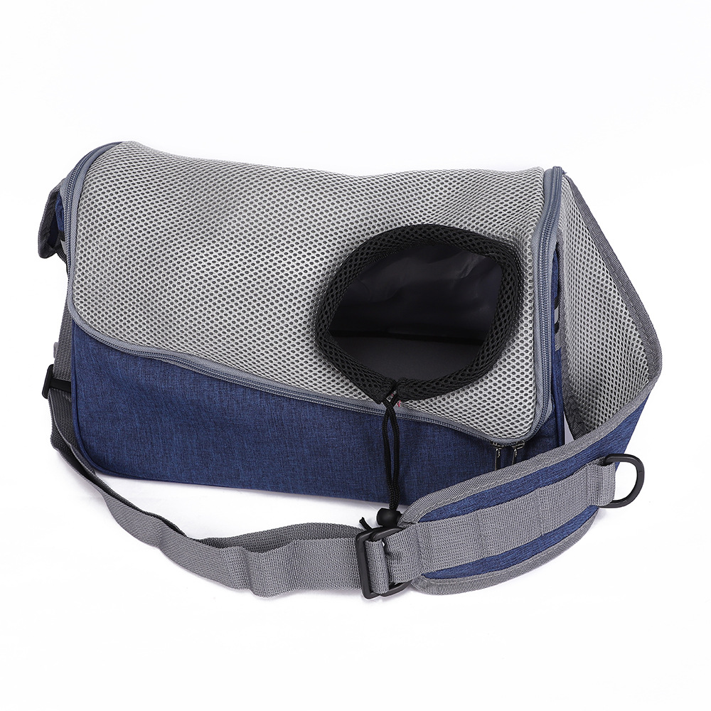 Rongka Pet Cross-border Dog and Cat single-shoulder crossbody pet bag Breathable mesh fabric Portable cat bag for travel Item Picture
