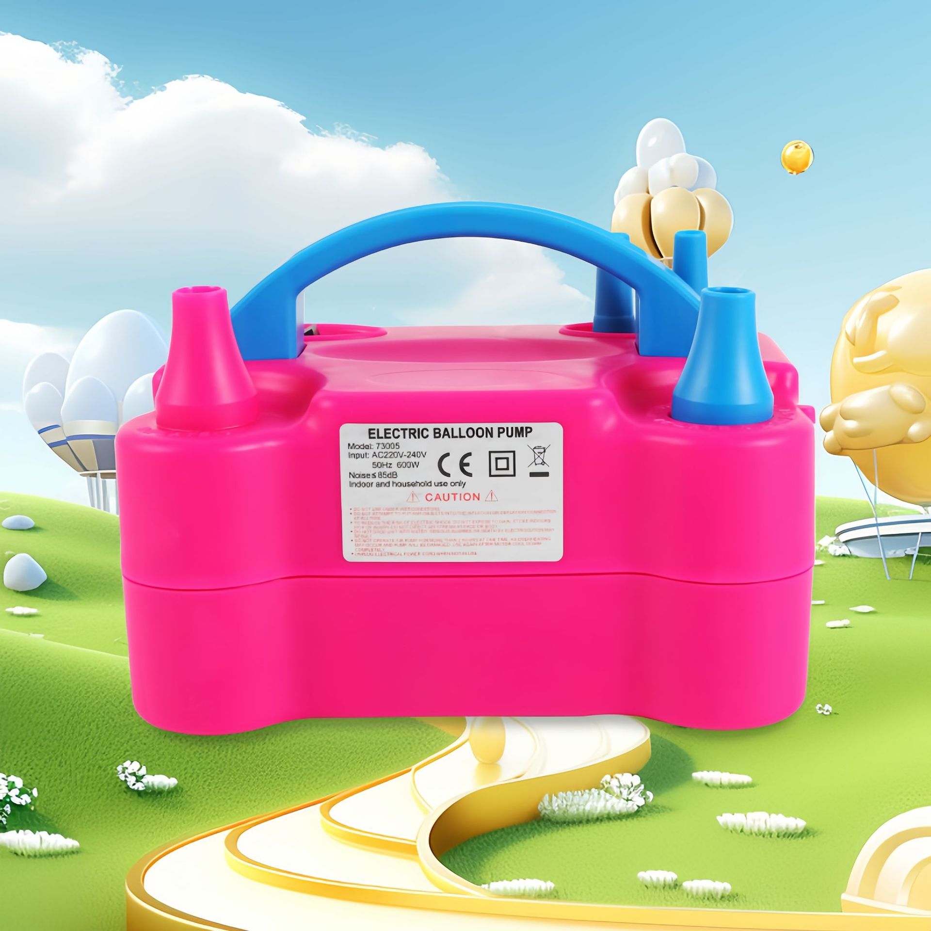 110V/220v双孔电动打气泵便携式气球充气泵派对电动气球打气筒