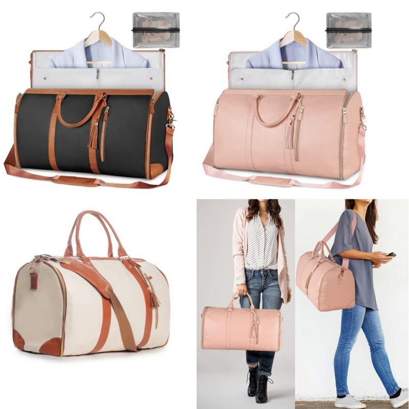 Manufacturer's travel suit bag, leather carry-on bag, women's fashionable business trip, large-capacity travel crossbody bag in stock details Picture
