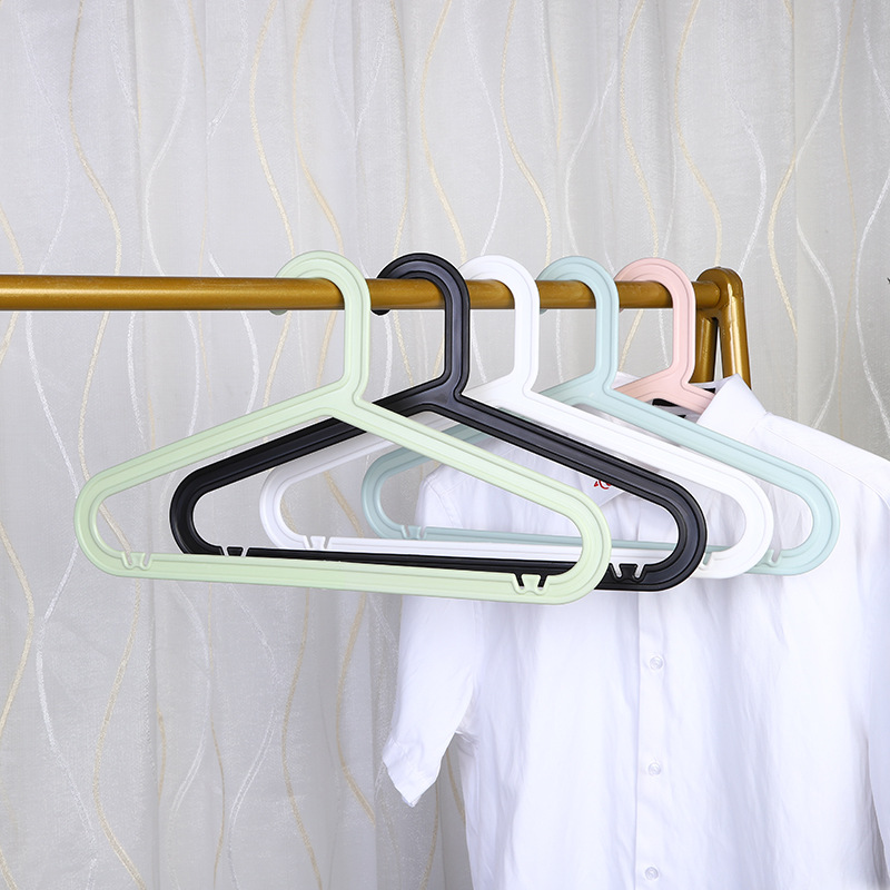无痕衣架衣柜家用塑料成人多功能防滑吊带衣挂白色衣撑 干湿两用