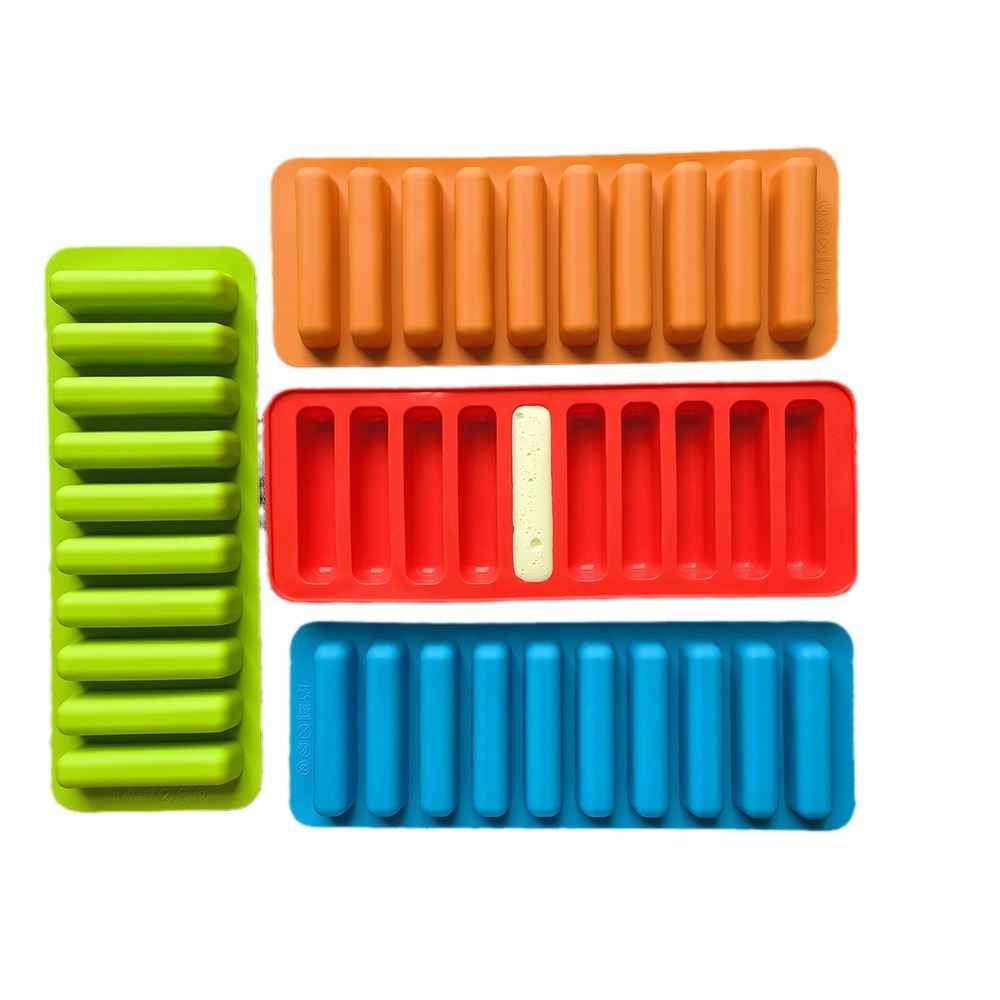 10 tiras de dedo 591 molde de silicona DIY finger galletas chocolate ice check mold bebé molar palos Item Picture