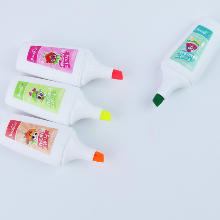 Yalong Cross-border's 2023 new fancy design fluorescent notepad and cute fruit marker for schools and offices Item Picture