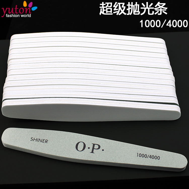 Factory direct sales of nail polish strips, teardrop-shaped super polish strips, green and white silver polishing rods