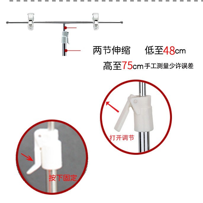 Poster stand desktop, stainless steel POP display stand, supermarket magnetic T-shaped magnet, telescopic advertising clip, price tag stand, countertop, special offer notice bracket, supermarket product introduction stand, adjustable store promotion sign stand Specification image