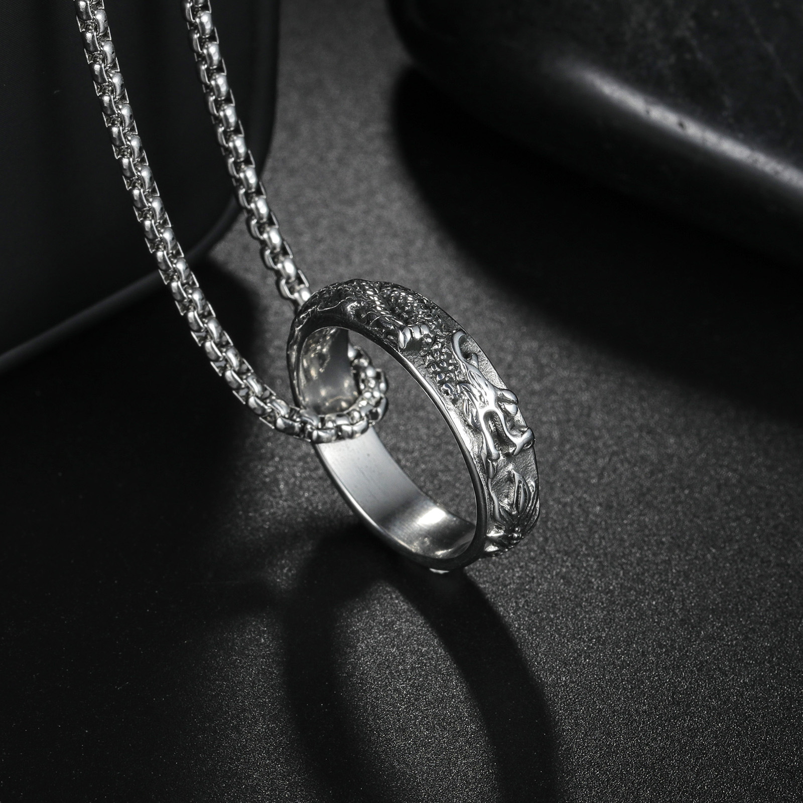 For the Year of the Dragon 2024, this is a new titanium steel pendant for the Chinese dragon from temu Xiyin Amazon Specification image