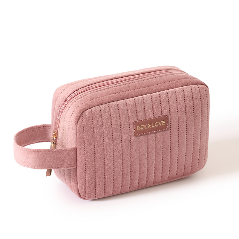 Ladies' makeup bag, Dutch fleece, large-capacity octagonal bag, high appearance level, portable travel skin care products, toiletry bag, high appearance level Item Picture