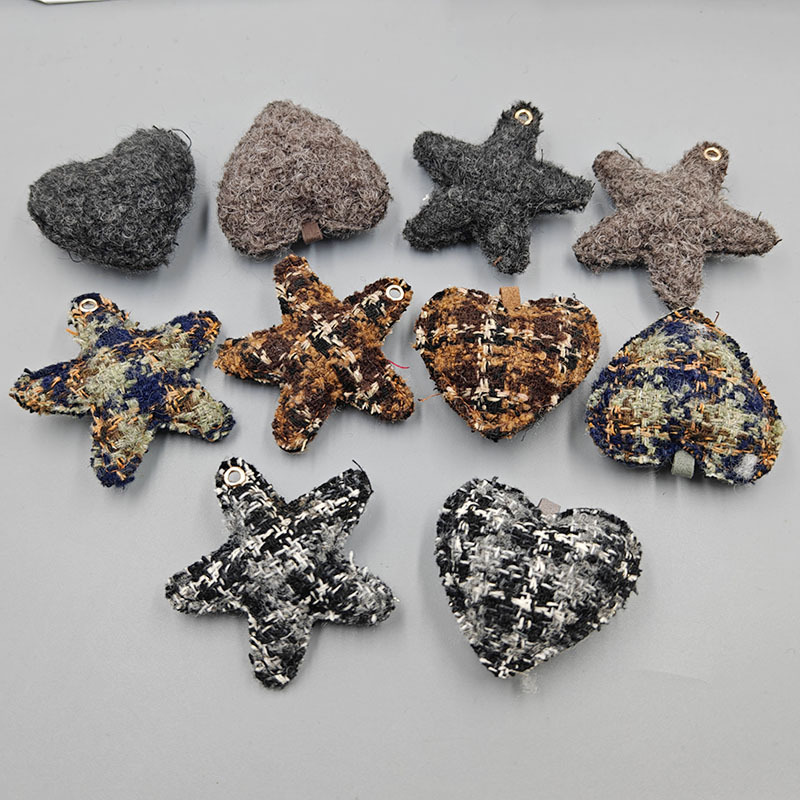Ethnic style handcrafted fabric heart-shaped star-shaped pendant petal decoration