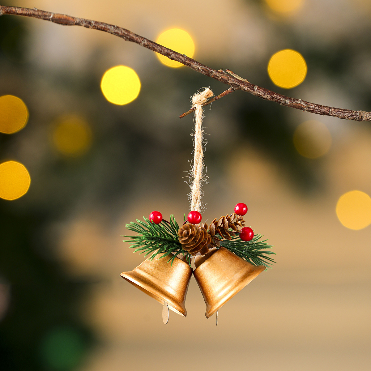 New Christmas tree bell pendant with pinecone wind chime Christmas tree pendant, Christmas decoration Application Scenario