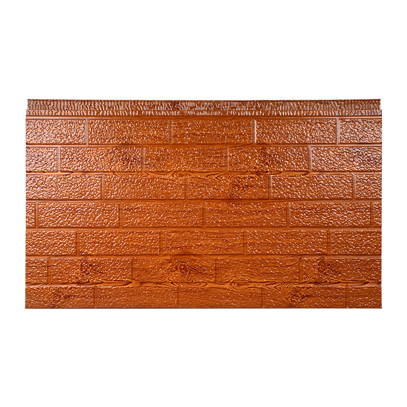 批发木纹金属雕花板彩钢聚氨酯夹芯板雕花板外墙保温装饰一体板白底实物图