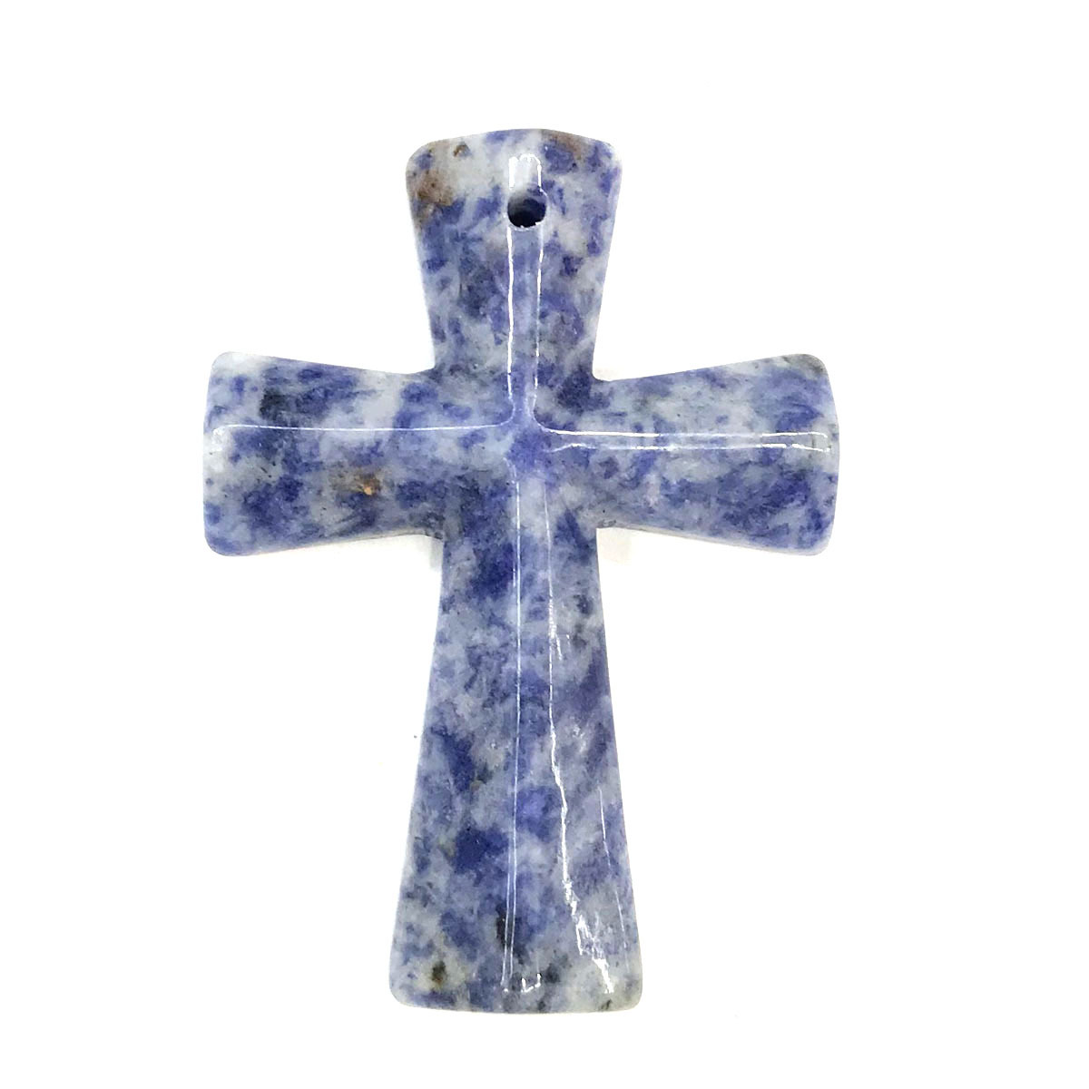 【 Small Wholesale 】 Natural Stone Semi-precious stone Pendant, cross-shaped semi-precious stone pendant -33x45mm details Picture