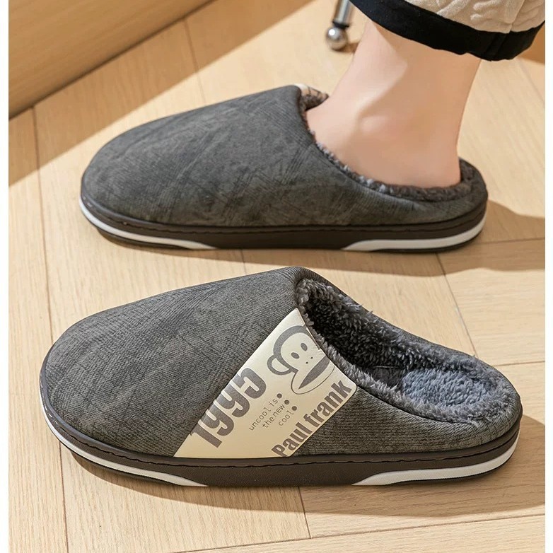 Authentic Big Mouth Monkey brand winter cotton slippers TPR two-color base anti-slip slippers for home warmth couple cotton slippers Application Scenario
