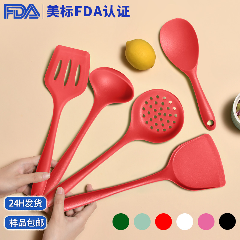 Silicone spatula for cooking kitchen, FDA non-stick pan cooking spatula and spoon set, household kitchen utensils, soup spoon, strainer