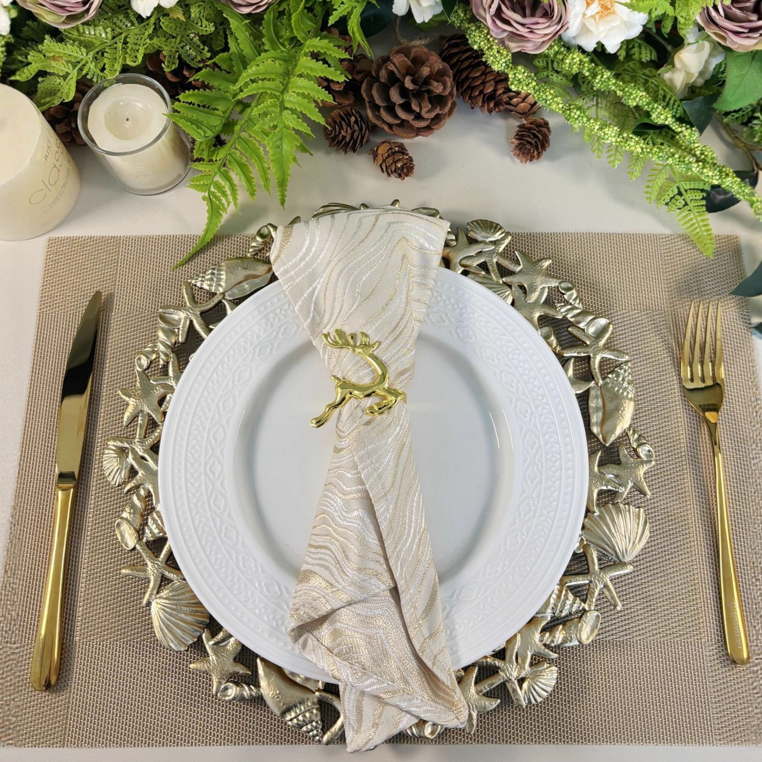 样品跨境欧式复古桌面装饰垫盘PP镂空海星海螺盘西餐厅圆形不规则细节图