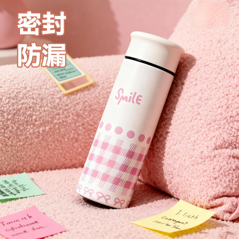 新款创意保温杯不锈钢杯子男女学生高颜值便携小巧带茶漏水杯定制细节图