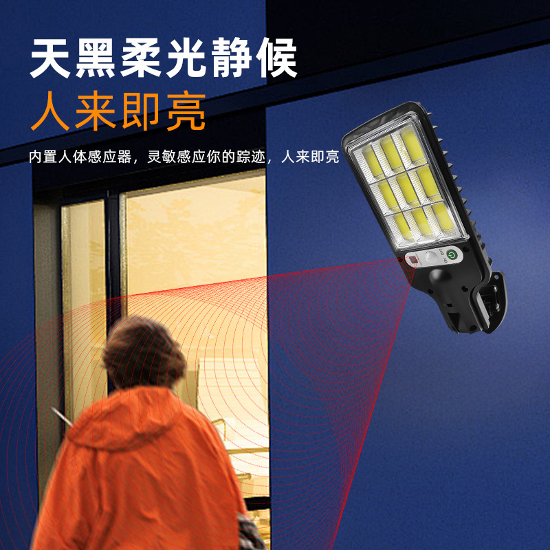 Solar wall lamps, household wall lighting lamps, LED smart remote control street lamps, outdoor human body sensing garden lamps Application Scenario