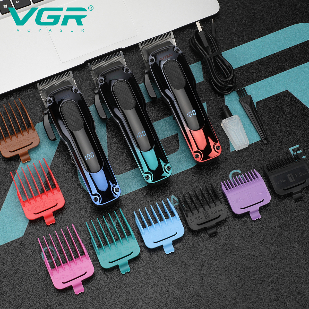 VGR013 Cross-border new electric hair clipper, professional hair salon men's oil-tipped electric clipper, LCD digital display hair clipper Application Scenario
