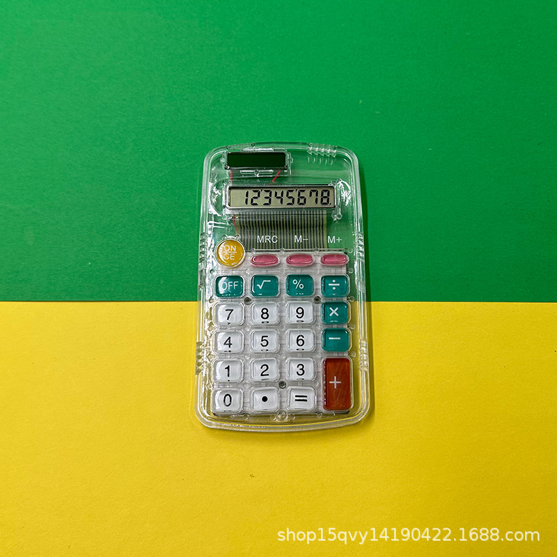 Direct sales from the manufacturer of the solar-powered transparent 402 portable color cartoon calculator for primary school students Application Scenario