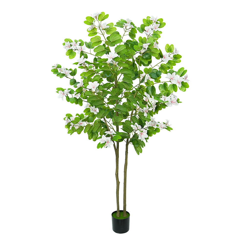 Wholesale of large Nordic popular artificial plants, artificial tree potted plants, indoor decoration, Bauhinia flower artificial green plant potted plants Item Picture