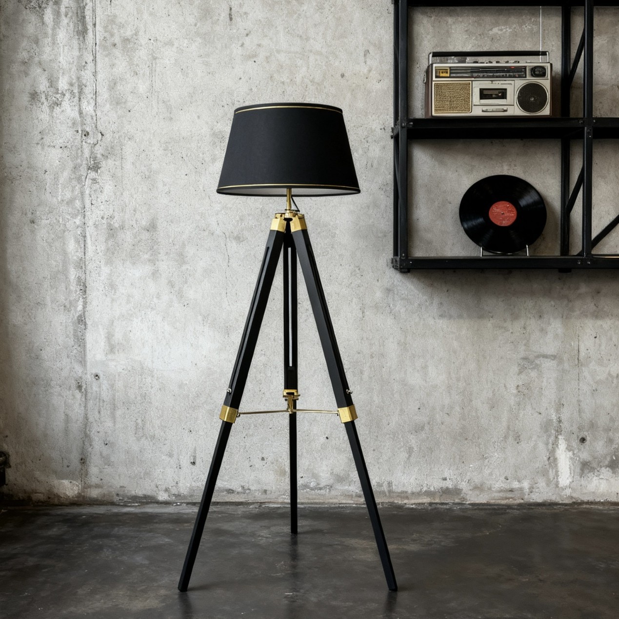 Nordic minimalist sofa coffee table, bedroom adjustable telescopic tripod, solid wood floor lamp, modern light luxury lighting fixtures details Picture