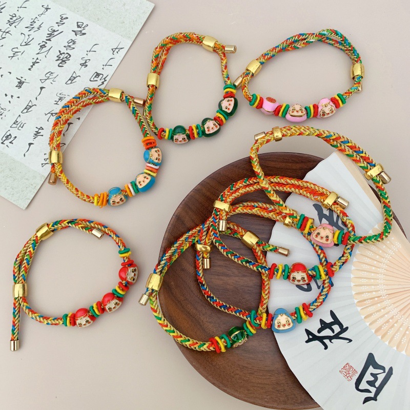 2025 New Dragon Boat Festival red Rope bracelet, diy woven colorful rope, children's zongzi bracelet gift wholesale Application Scenario