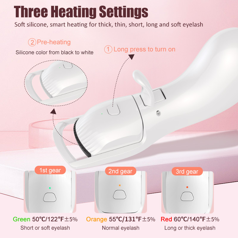 shanilak electric eyelash curler, an electric rechargeable eyelash curler, features intelligent temperature control for rapid heating and long-lasting curling of sun eyelashes details Picture