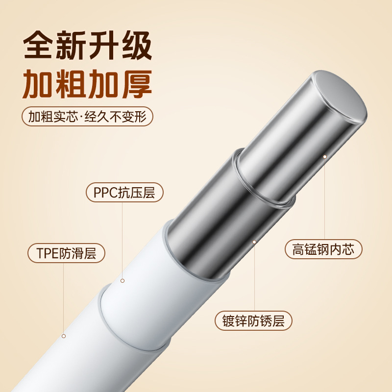 Household clothes hanger, clothes drying rack, seamless, anti-shoulder corner, anti-slip plastic student dormitory clothes drying rack Specification image