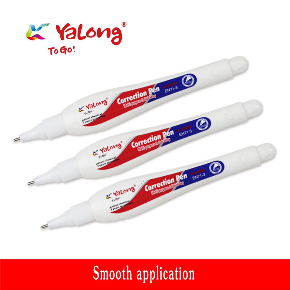 The correction pen packaging box features a single correction pen with replaceable refills, making it a portable student stationery item Application Scenario