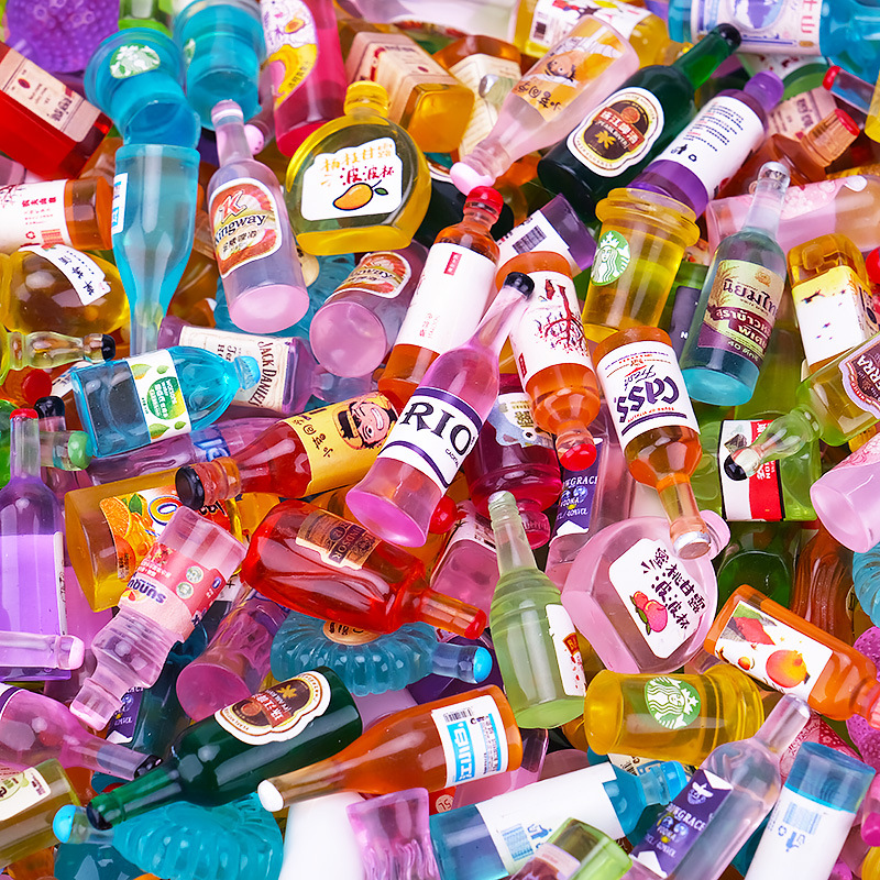 Douyin mini simulation small wine bottle resin cartoon three-dimensional small bottle accessory, food and play diy material display piece Specification image