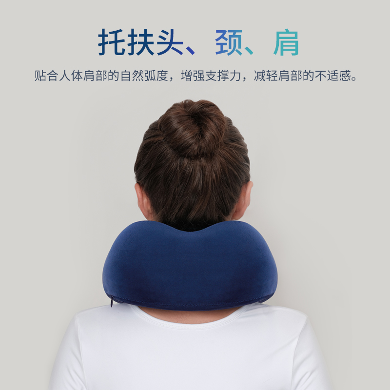 Wholesale hump magnetic therapy fabric U-shaped neck pillow, storage, travel nap pillow, cross-border special supply, memory foam U-shaped pillow Specification image