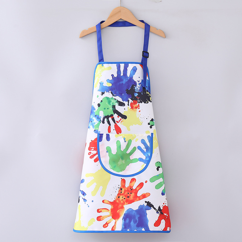 Children's apron, art students' special painting clothes, painted protective clothes, waterproof, large and medium-sized children's calligraphy brush watercolor painting coverings Application Scenario