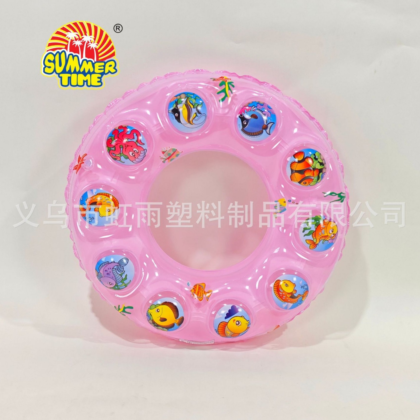 Wholesale of Hongyu Macaron color thickened children's swimming rings, double airbag inflatable crystal swimming rings, and double-layer crystal rings Specification image