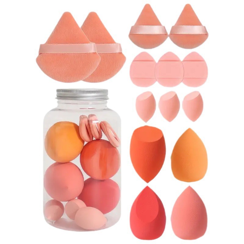 Youpiao Flow Bottle Beauty Egg 14-piece Set Dry and Wet dual-purpose, non-powdering Makeup Egg Fine Super Soft Sponge Egg Powder Puff Application Scenario