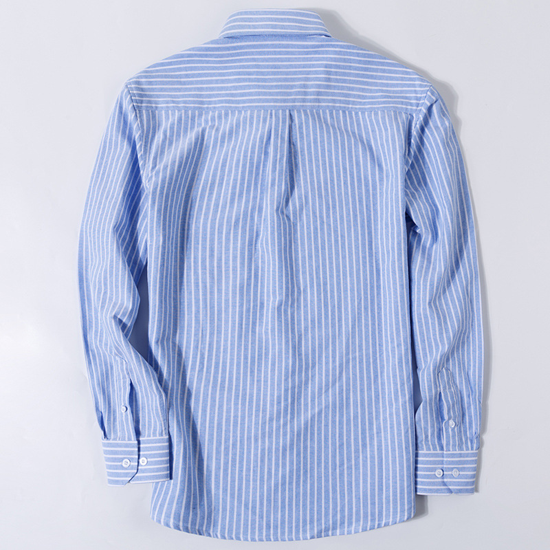 【38-46 large pure cotton 】 New men's long-sleeved Oxford fabric shirt, middle-aged and young men's horse logo men's business casual wear Specification image