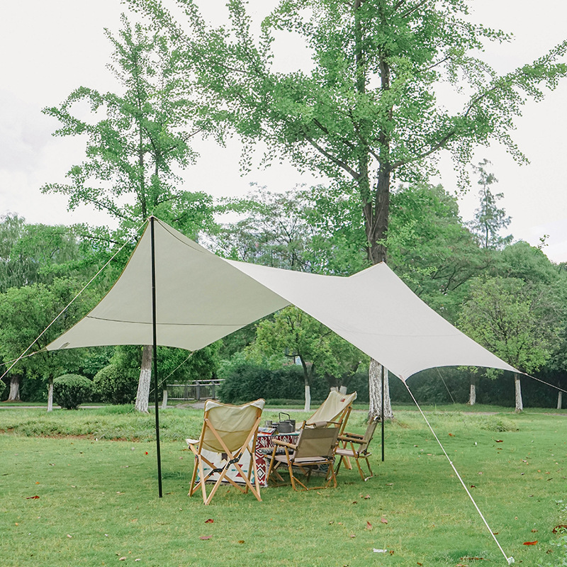 Xanoduji hexagonal canopy silver-coated, sun-proof, rainproof, wind-resistant, camping beach tent, canopy and sunshade details Picture