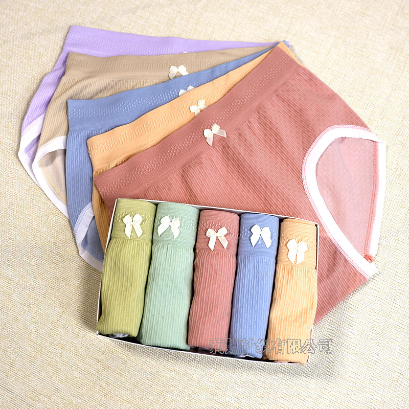 8条装云朵女士内裤中高腰无痕透气抗菌纯棉裆女生式三角内裤批发细节图